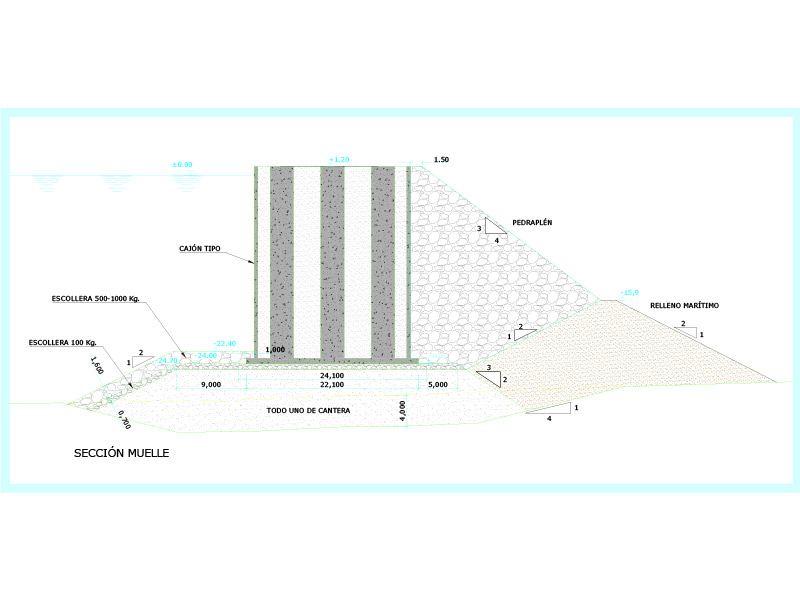 PROYECTO VARIANTE MUELLE PARA TERMINAL POLIVALENTE DE GRANELES EN LA DÁRSENA DE ESCOMBRERAS. CARTAGENA, MURCIA( ESPAÑA) 4 muelles 42